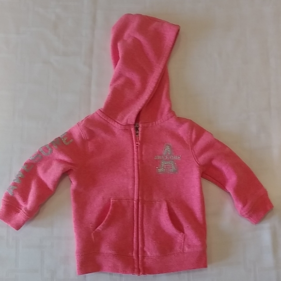 Oshkosh Girl's "Awesome" Pink Front Zippered Hoody - Picture 1 of 8